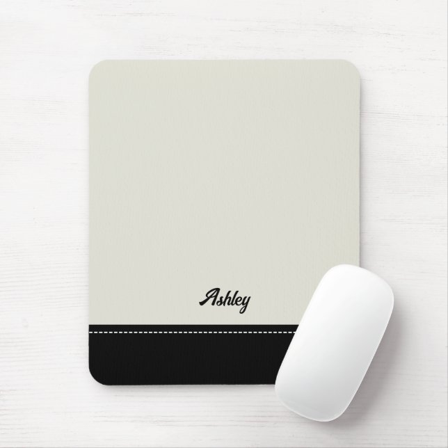 Custom black beige personalized preppy stylish mouse mat (With Mouse)
