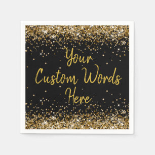 Custom Black Birthday Party Anniversary Graduation Napkin