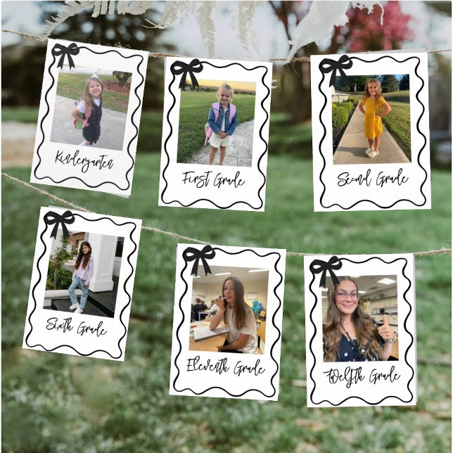 Custom Black Bow Graduation Photo Milestone Gift  Poster (Creator Uploaded)