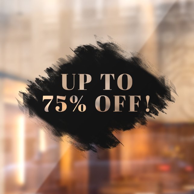 Custom Black Brush Frame Up To Sale Store Window Cling (Sheet 2)