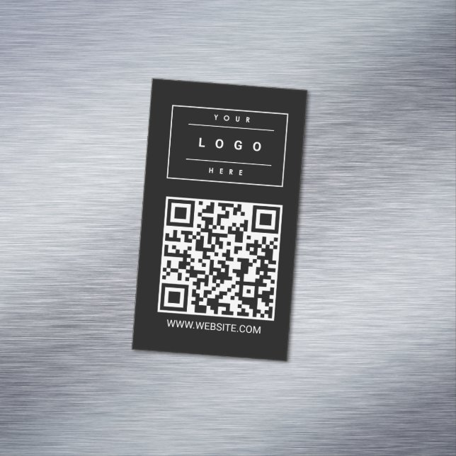 Custom Black Business Logo and Website Magnet Card (In Situ)