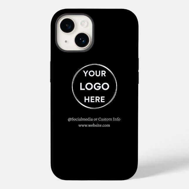 Custom Black Business Logo Branded Case-Mate iPhone Case (Back)