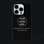 Custom Black Business Logo Branded iPhone 14 Pro Case<br><div class="desc">Promote your brand with this customisable Iphone 14 Pro Case. This design features your own logo and social media information, along with a space for a custom homepage address. Perfect for giveaways, trade shows, and other promotional events. Need help with personalisation? Contact us using the message button below for assistance....</div>