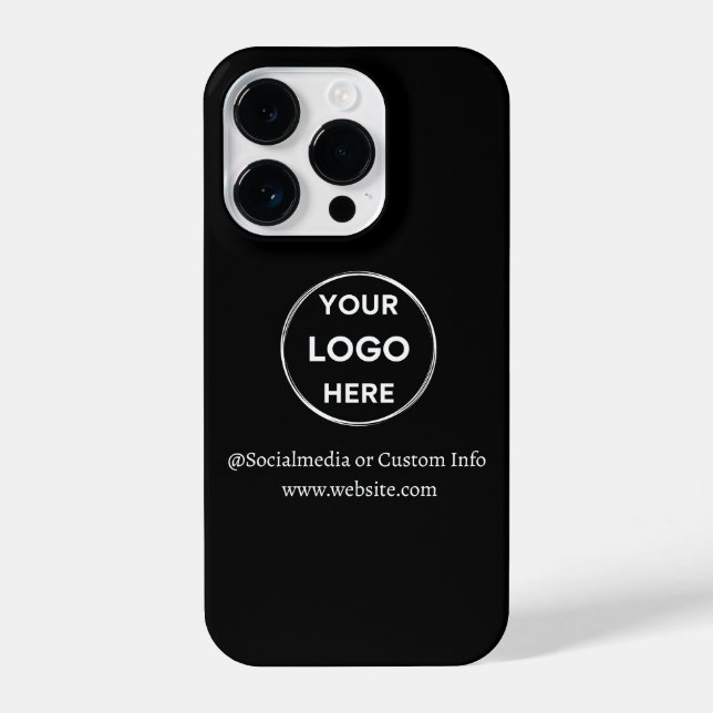 Custom Black Business Logo Branded iPhone Case (Back)