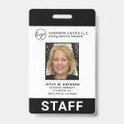 Custom Black Business Logo Employee Photo ID