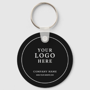 Custom Black Business Logo Qr Code Promotional   Key Ring