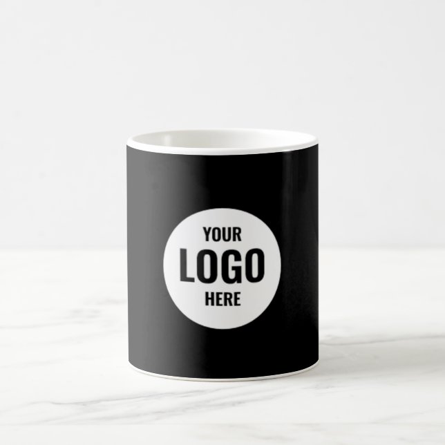 Custom Black business logo rectangular coffee mug (Center)