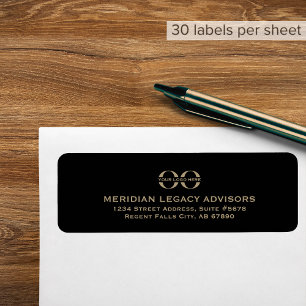Custom Black Business Logo Return Address Label