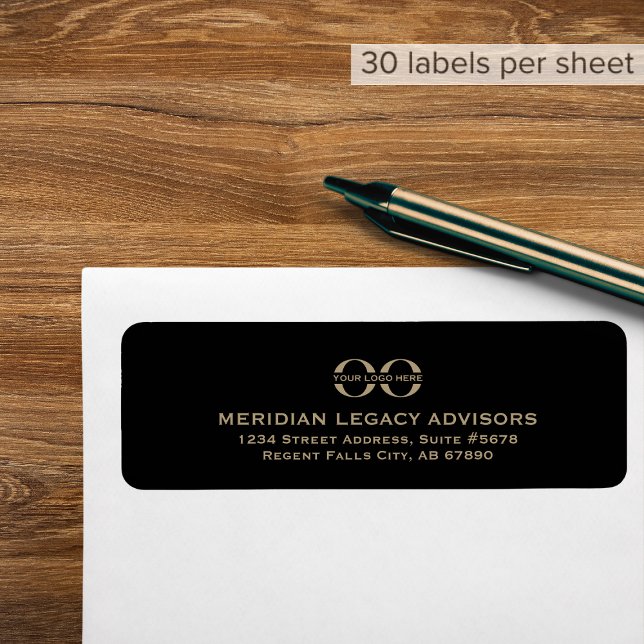 Custom Black Business Logo Return Address Label (Creator Uploaded)