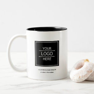 Custom Black Business Name and Logo Branded Mug