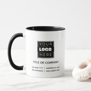 Custom Black Business Name and Logo Branded Mug