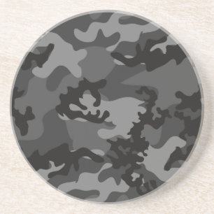 Custom Black Camo Sandstone Coaster