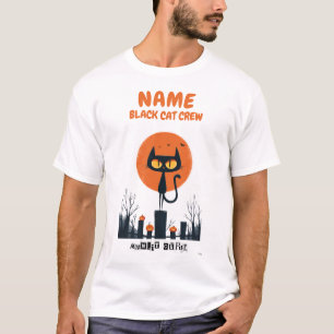 Custom Black Cat Crew Halloween Shirt