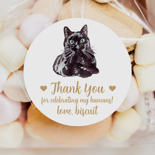 Custom Black Cat Wedding Favour Stickers