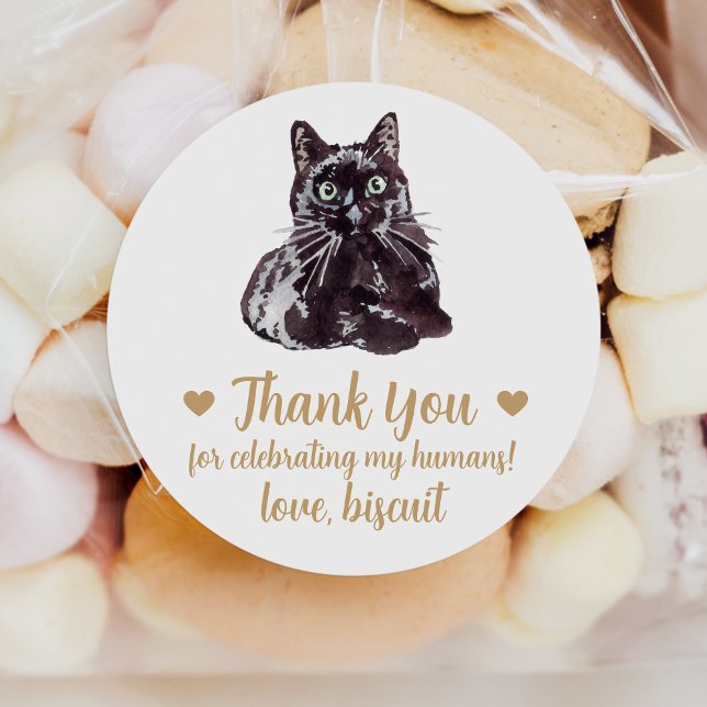 Custom Black Cat Wedding Favour Stickers (Creator Uploaded)
