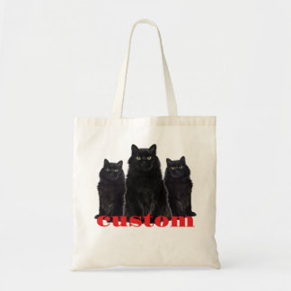Custom Black Cats Graphic T-Shirt Tote Bag