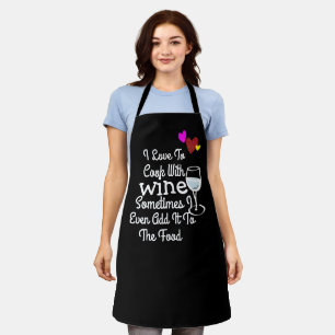 Custom Black Chef Sassy Cook Wine Personalised Apron