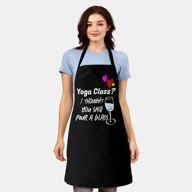 Custom Black Chef Sassy Wine Lovers Personalised  Apron (Worn)