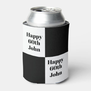 Custom Black Chequered Can Cooler