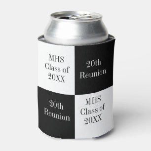 Custom Black Chequered Class Reunion Can Cooler
