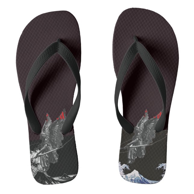 custom black chinel flip flops (Footbed)