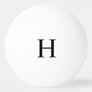 Custom Black Classic Modern Minimalist Monogram Ping Pong Ball