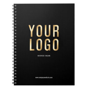 Custom Black Company Logo Promotional Notebook