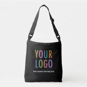 Custom Black Crossbody Tote Bag with Business Logo