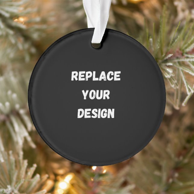 Custom Black Design Add Photo or Text Ornament (Tree)