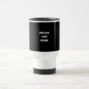 Custom Black Design Add Photo or Text Travel Mug