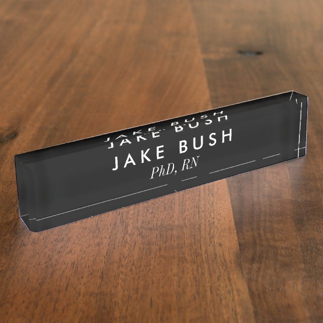 Custom Black Desk Nameplate 01 (Side)