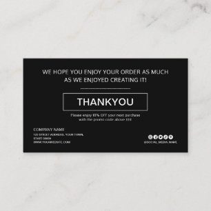 Custom Black Discount Thank You Business Logo