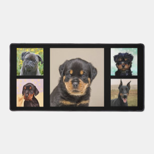 Custom Black Dog Photos on Black Desk Mat