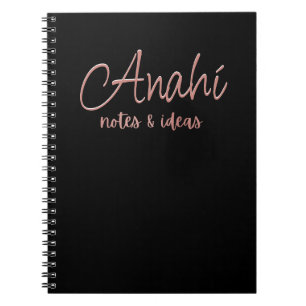 Custom Black   Faux Rose Gold Foil Notes & Ideas Notebook