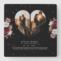 Custom Black Floral couple valentine's Day gifts