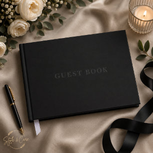 Custom Black Foil Guestbook for Wedding Memories