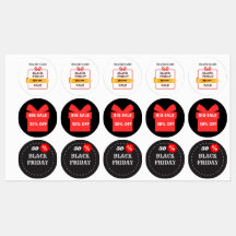 CUSTOM BLACK FRIDAY ROUND STICKERS FOR BUSINESSES 