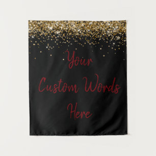 Custom Black & Garnet Personalised Photobooth Prop Tapestry