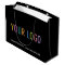 Custom Black Gift Bag with Company Logo 12.5x9 in