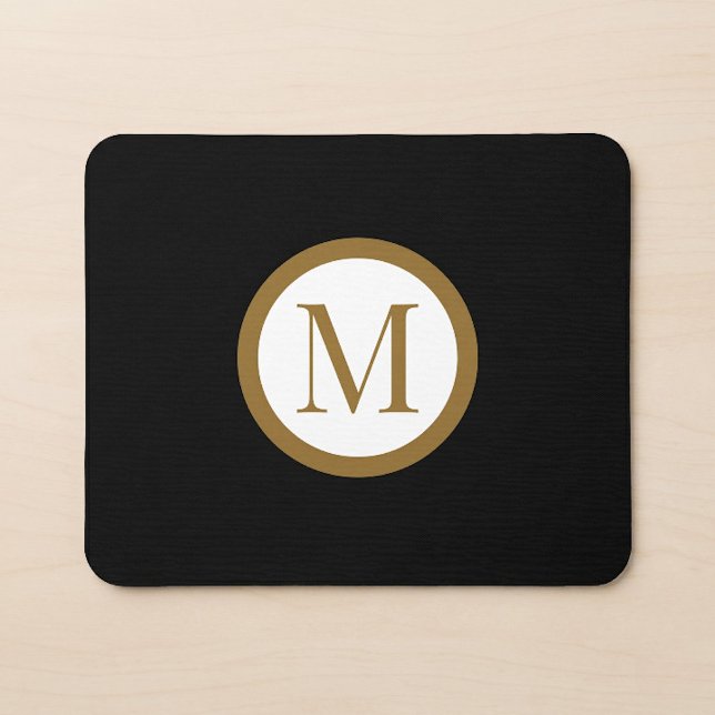 Custom Black & Gold Centre Seal Monogram Mouse Mat (Creator Uploaded)