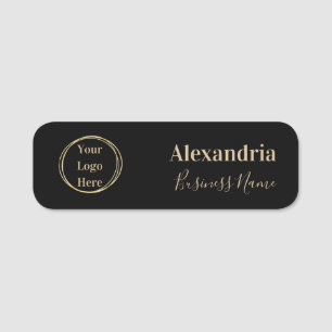 Custom Black Gold Employee Magnetic or Safety Pin Name Tag