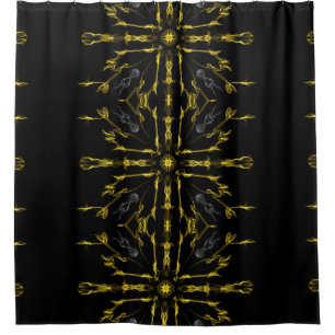 Custom Black Gold & Grey Shower Curtain