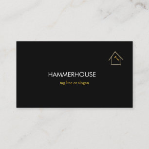 Custom Black + Gold Home Building Construction Lux Business Card
