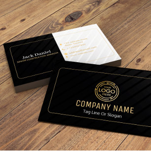 Custom Black + Gold Home Building Construction Lux Business Card