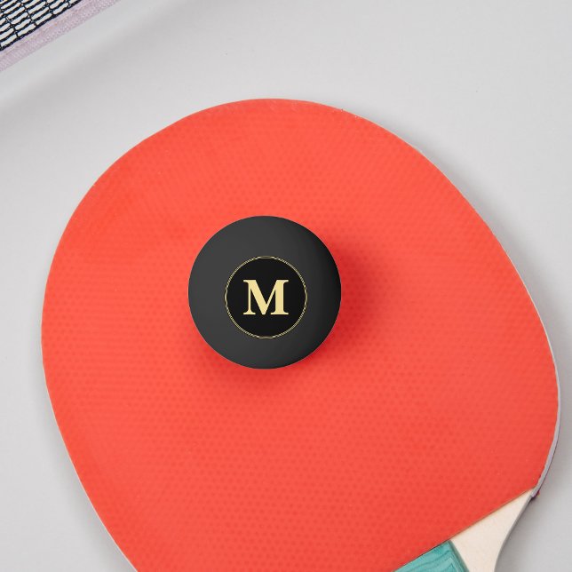 Custom Black Gold Monogrammed Table Tennis Beer Ping Pong Ball (Custom Black Gold Monogrammed Table Tennis Beer Ping Pong Ball)