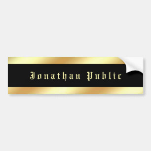 Custom Black Gold Old Text Modern Trendy Template Bumper Sticker