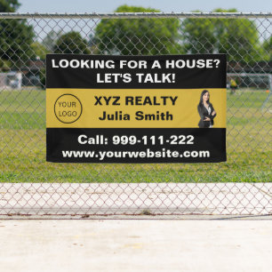 Custom Black Gold Real Estate Logo Promotional  Banner