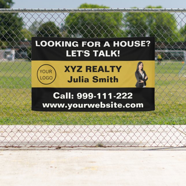 Custom Black Gold Real Estate Logo Promotional  Banner (Insitu)