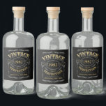 Custom Black gold Vintage Aged To Perfection Liquor Bottle Label<br><div class="desc">Inspired by classic whiskey label,  black and gold fun vintage aged to perfection adult birthday gift idea for men,  great for any age birthday celebration,  or other occasions. Custom it with your own text and colour.</div>