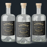 Custom Black gold Vintage Aged To Perfection Liquor Bottle Label<br><div class="desc">Inspired by classic whiskey label,  black and gold fun vintage aged to perfection adult birthday gift idea for men,  great for any age birthday celebration,  or other occasions. Custom it with your own text and colour.</div>